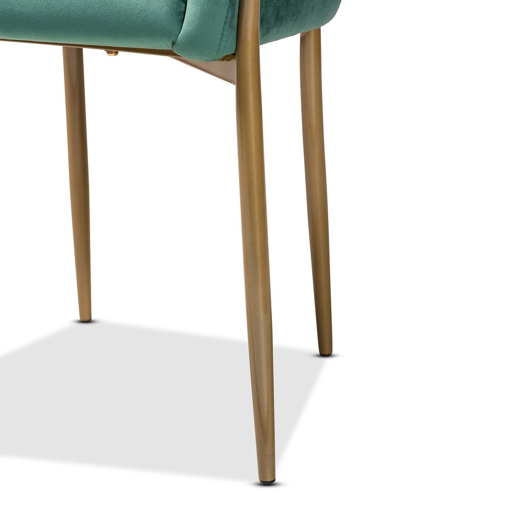 Ballard Modern Luxe and Glam Velvet and Metal Dining Chair