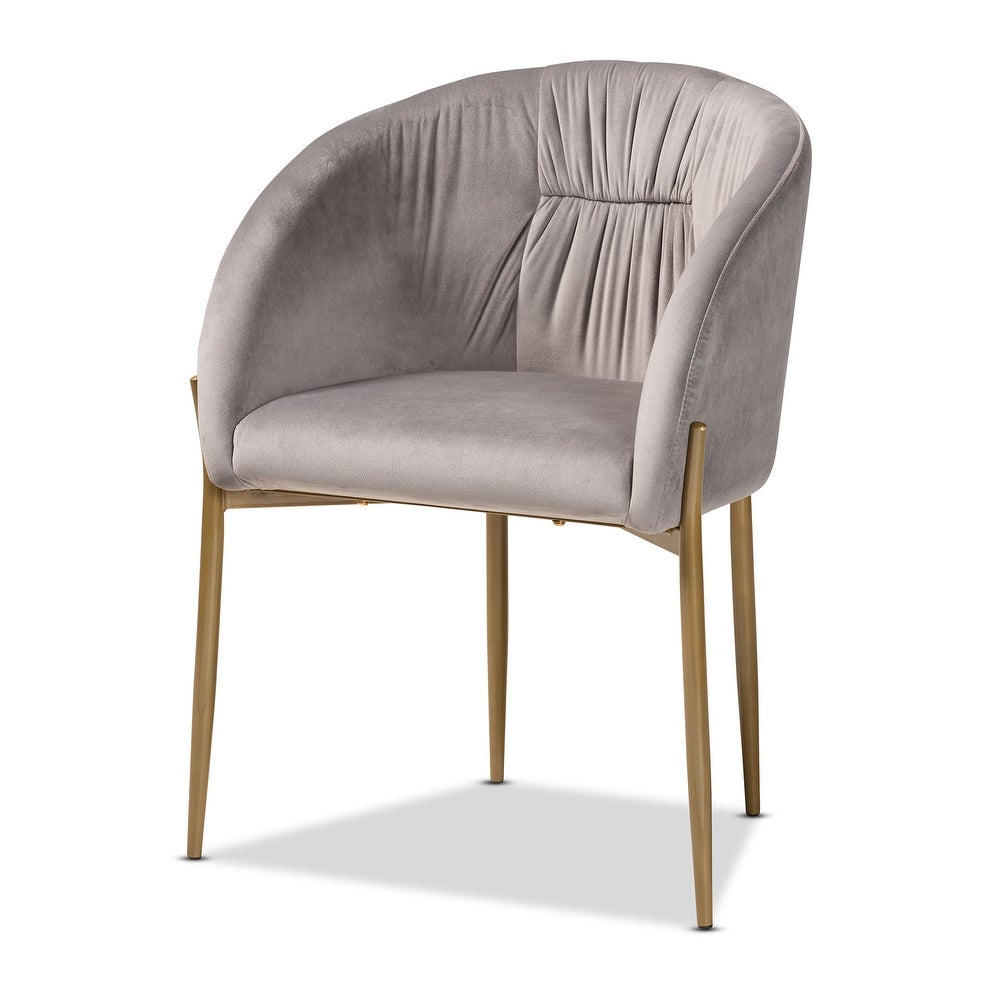 Ballard Modern Luxe and Glam Velvet and Metal Dining Chair