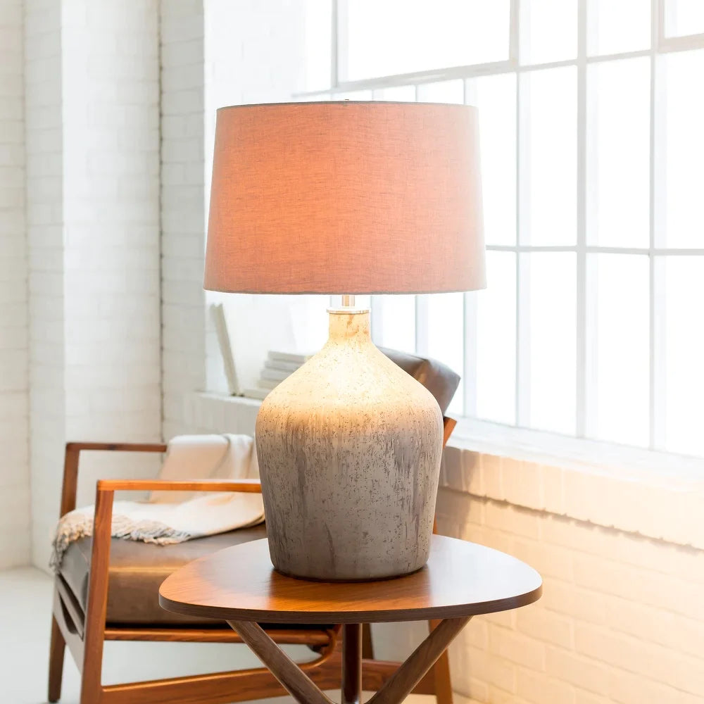 Beldrea Table Lamp with Beige Base and Beige Shade