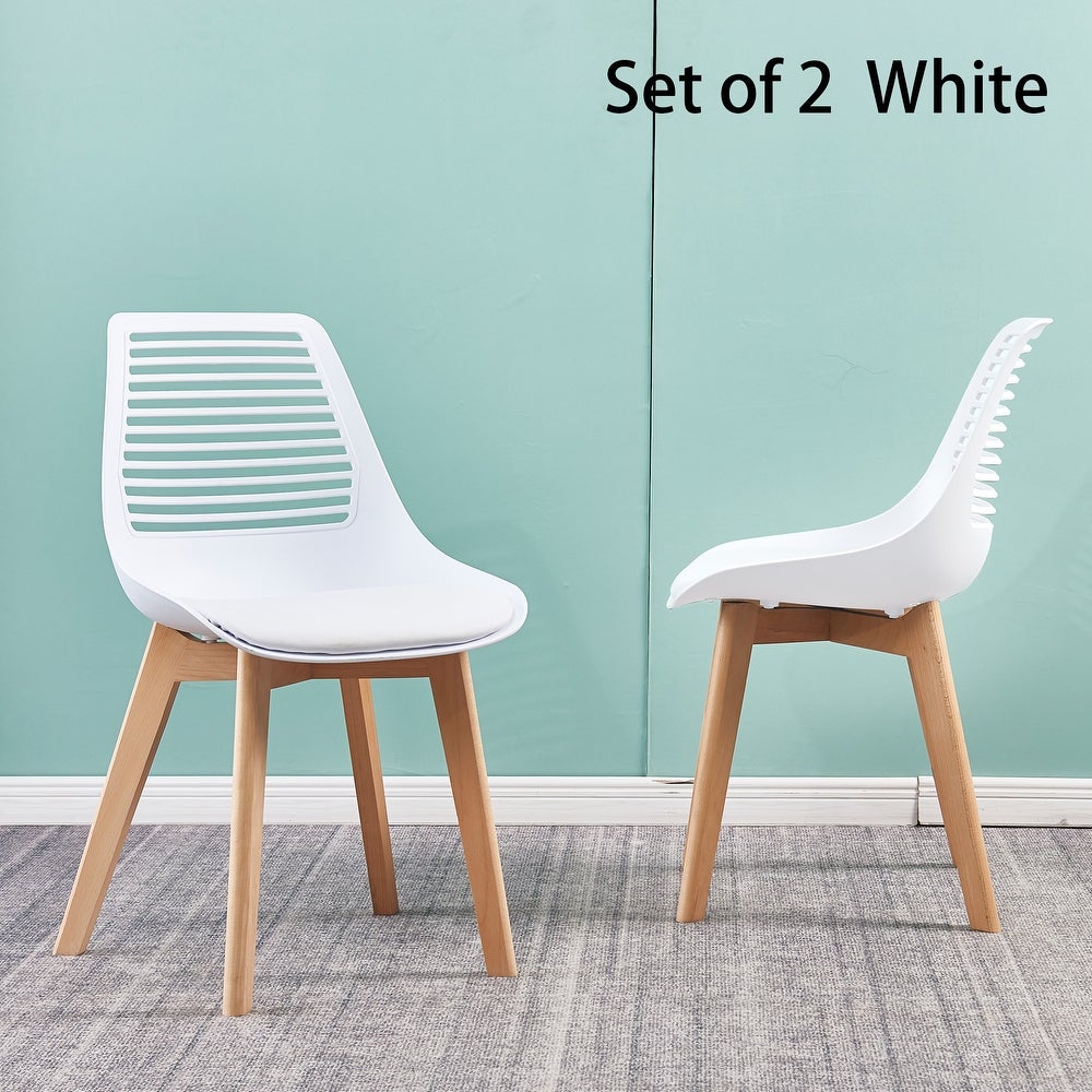 Bineta 2-Piece White Plastic Dining Chairs