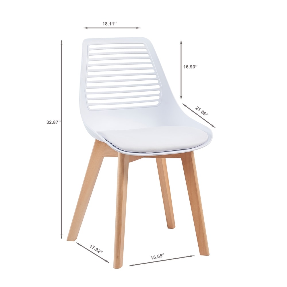 Bineta 2-Piece White Plastic Dining Chairs