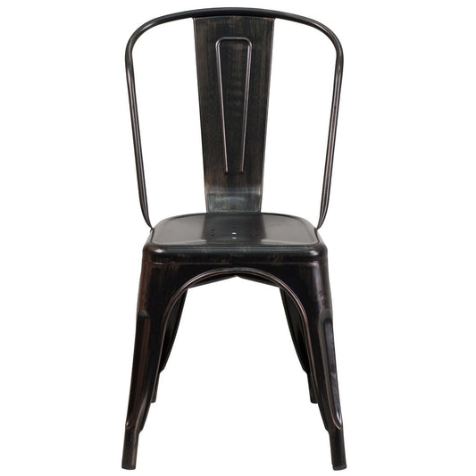 Metal Indoor-Outdoor Stackable Chair