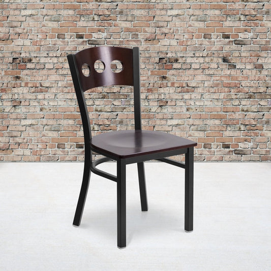 Decorative 3 Circle Back Metal Restaurant Chair - 17"W x 21"D x 32"H