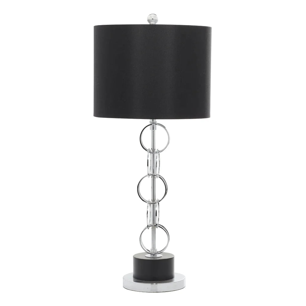 Black Polystone Contemporary Accent Lamp 30 x 13 x 13