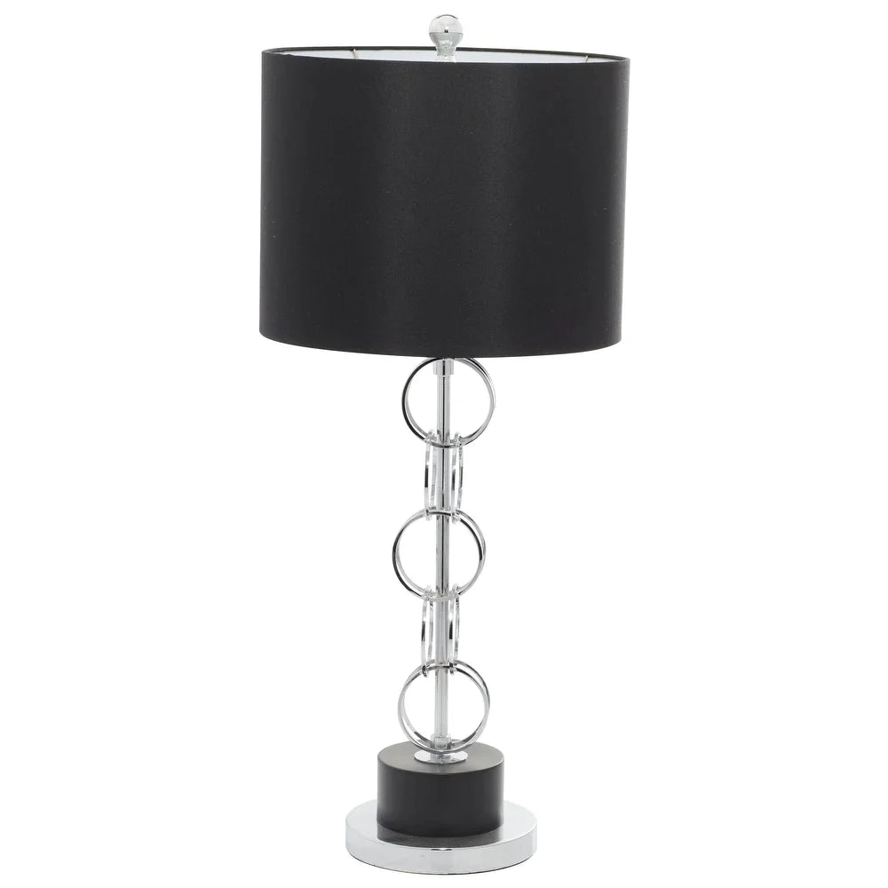 Black Polystone Contemporary Accent Lamp 30 x 13 x 13