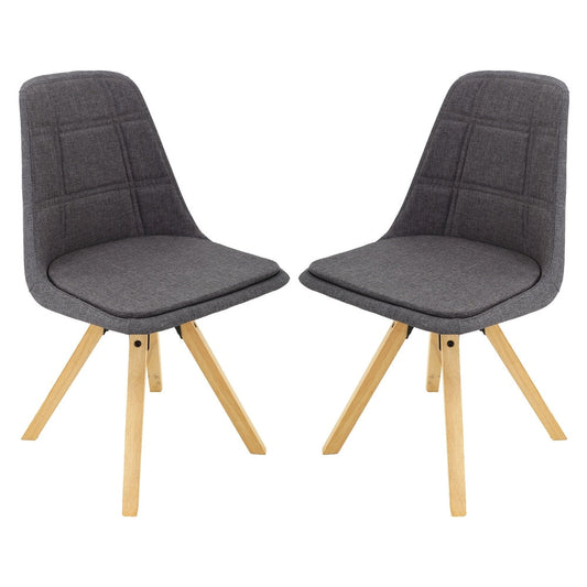 Brage Living Darrow Upholstered Dining Chair Set - Dark Grey (Set of 2)