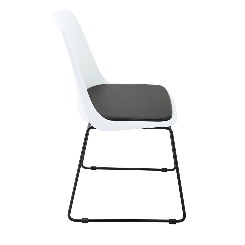 Brage Living Spirit Mid Back Chair with Leatherette Cushion - White