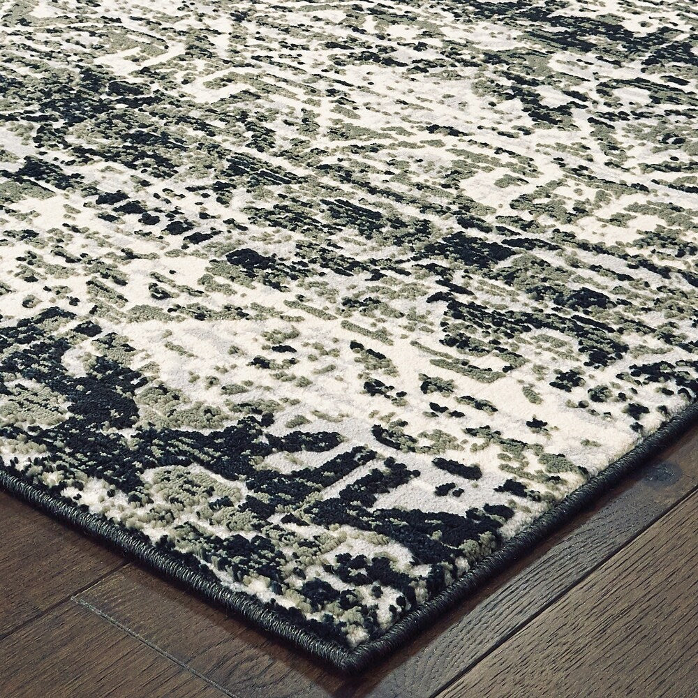 Burns Distressed Tribal Grey/ Ivory Soft Area Rug