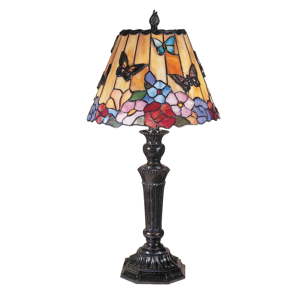 Butterfly Peony Tiffany Table Lamp