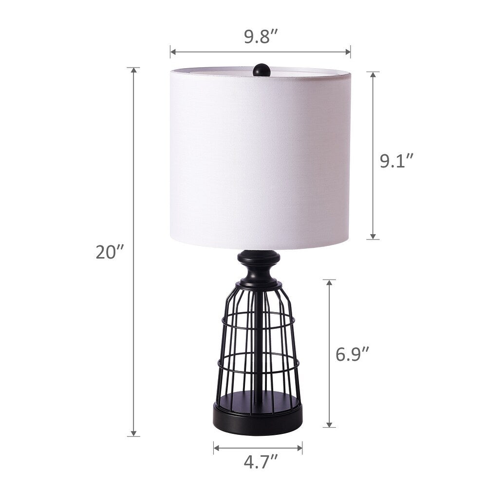 CO-Z 20-Inch Mid-Century Birdcage Table Lamps, Set of 2