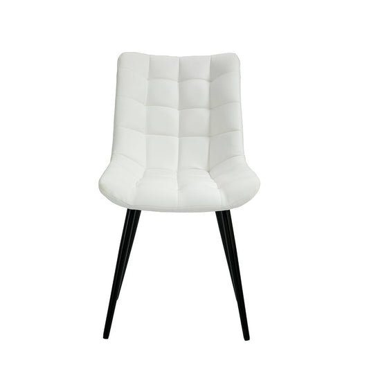 CTEX Square Grid Modern PU Artificial Leather Dining Chairs, Decorative Soft Mat Side Chair for Dining Living Room