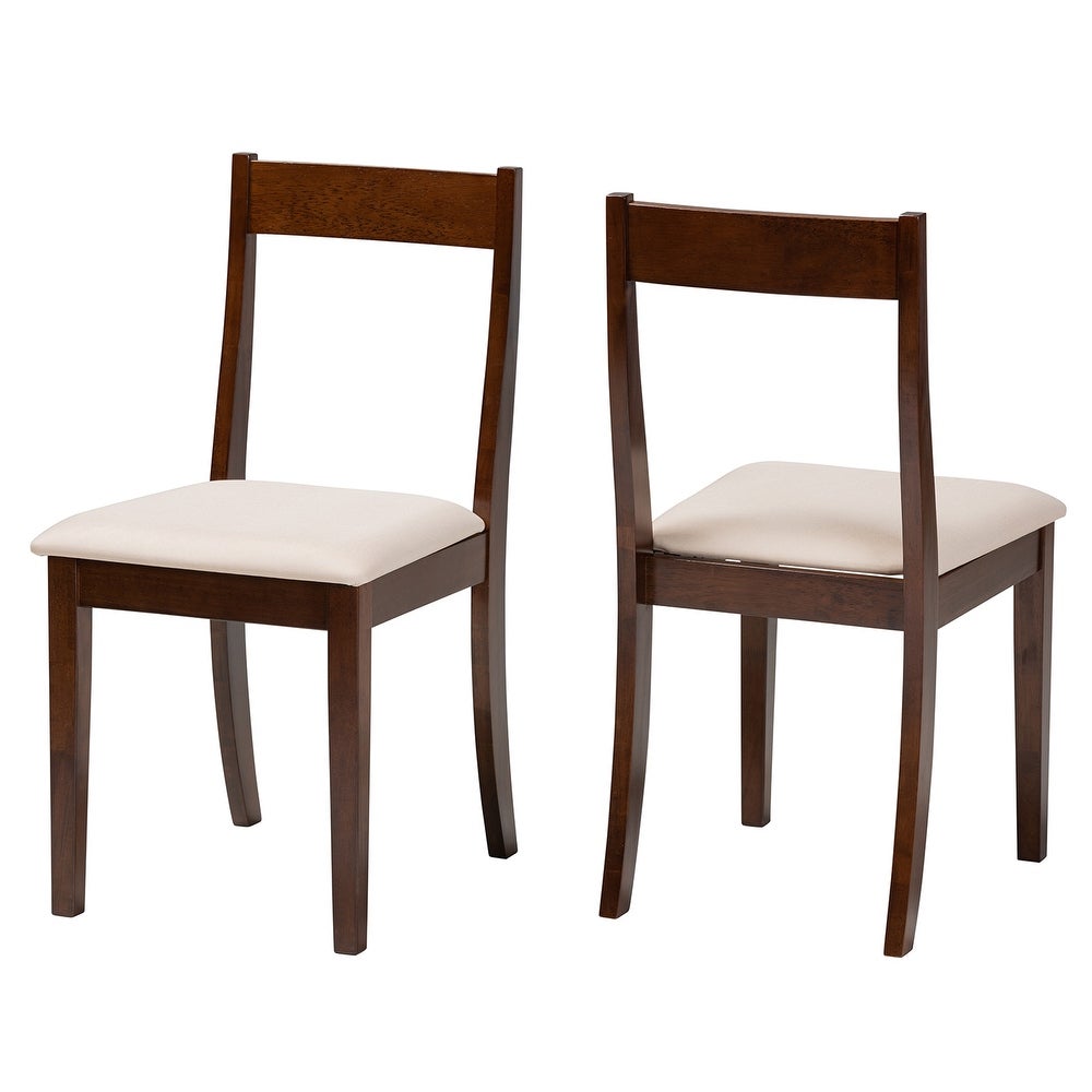 Carola Mid-Century Modern Dark Brown Finished Wood 2-Piece Dining Chair Set