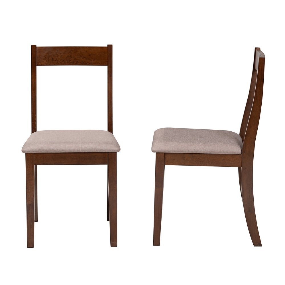 Carola Mid-Century Modern Dark Brown Finished Wood 2-Piece Dining Chair Set