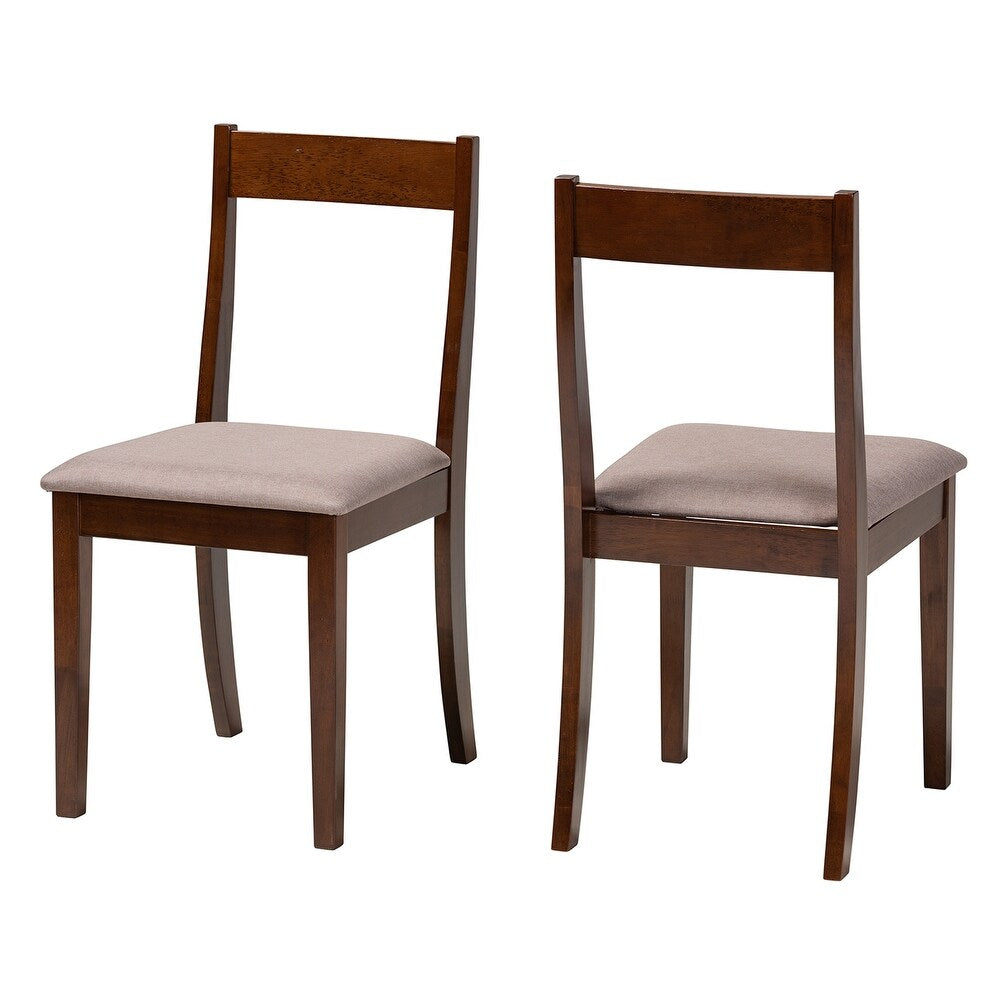 Carola Mid-Century Modern Dark Brown Finished Wood 2-Piece Dining Chair Set