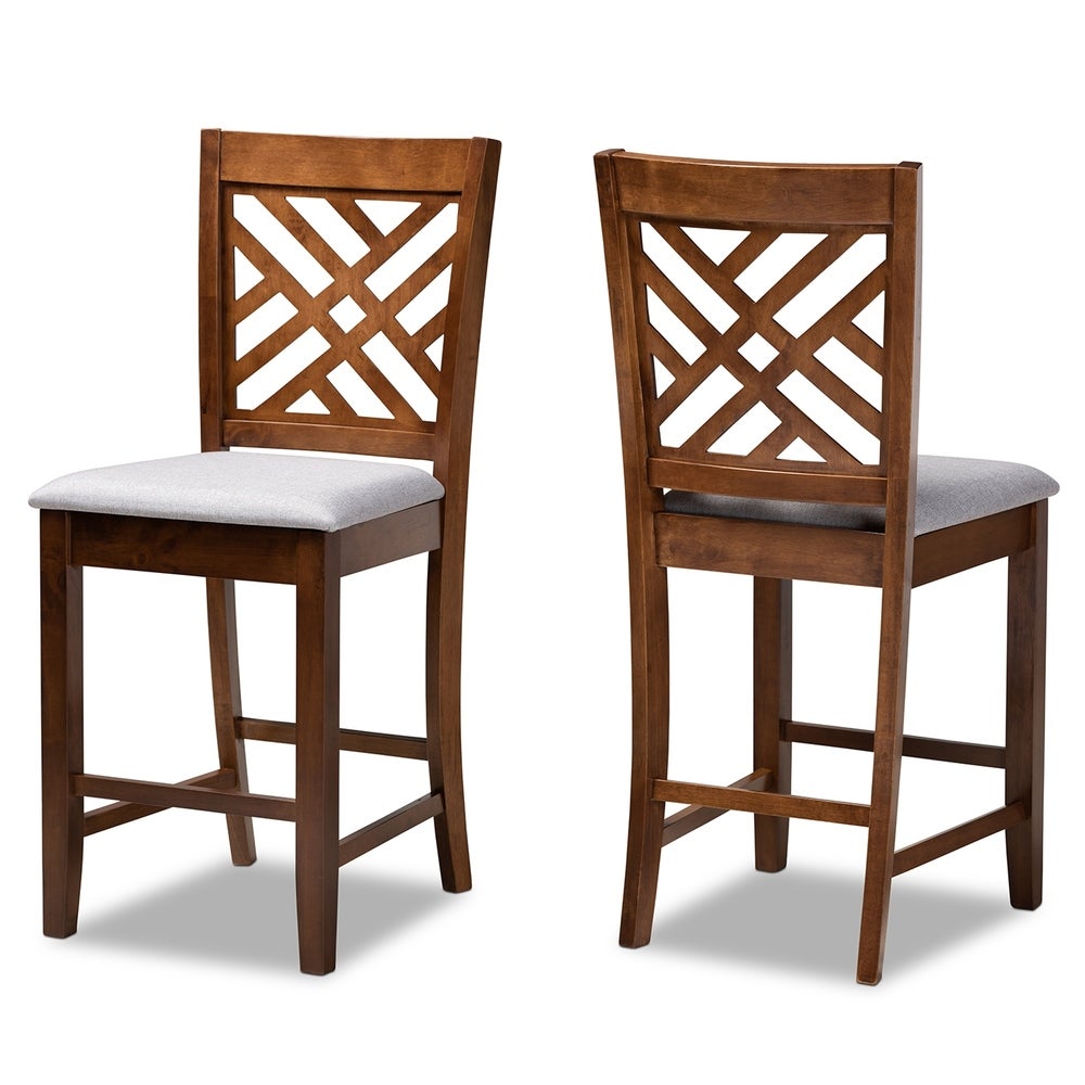 Caron Modern and Contemporary Upholstered 2-Piece Wood Pub Chair Set