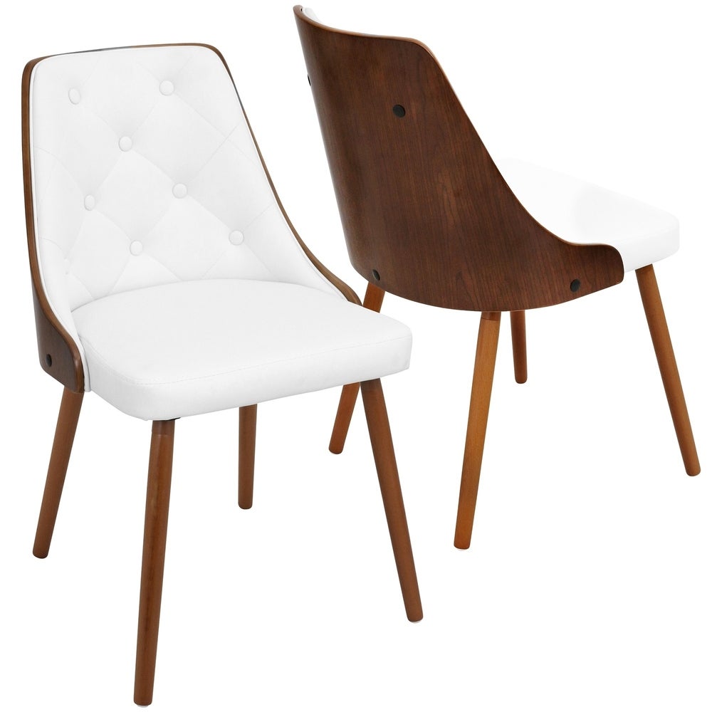 Carson Carrington Arvika Mid-century Modern Walnut Wood Dining Chair - N/A - White