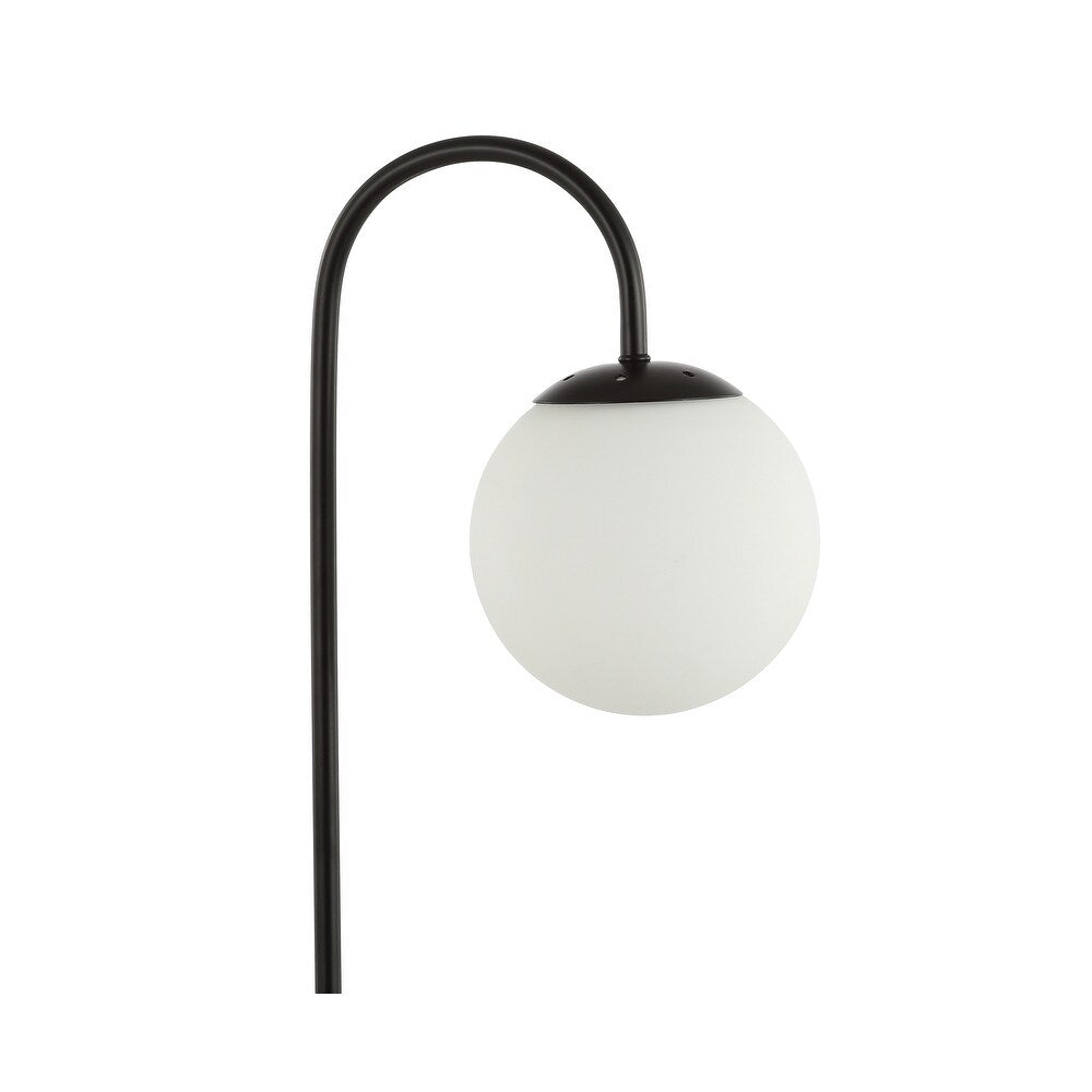 Casi 18.25" Iron/Glass Minimalist Mid-Century Globe LED Table Lamp, Black