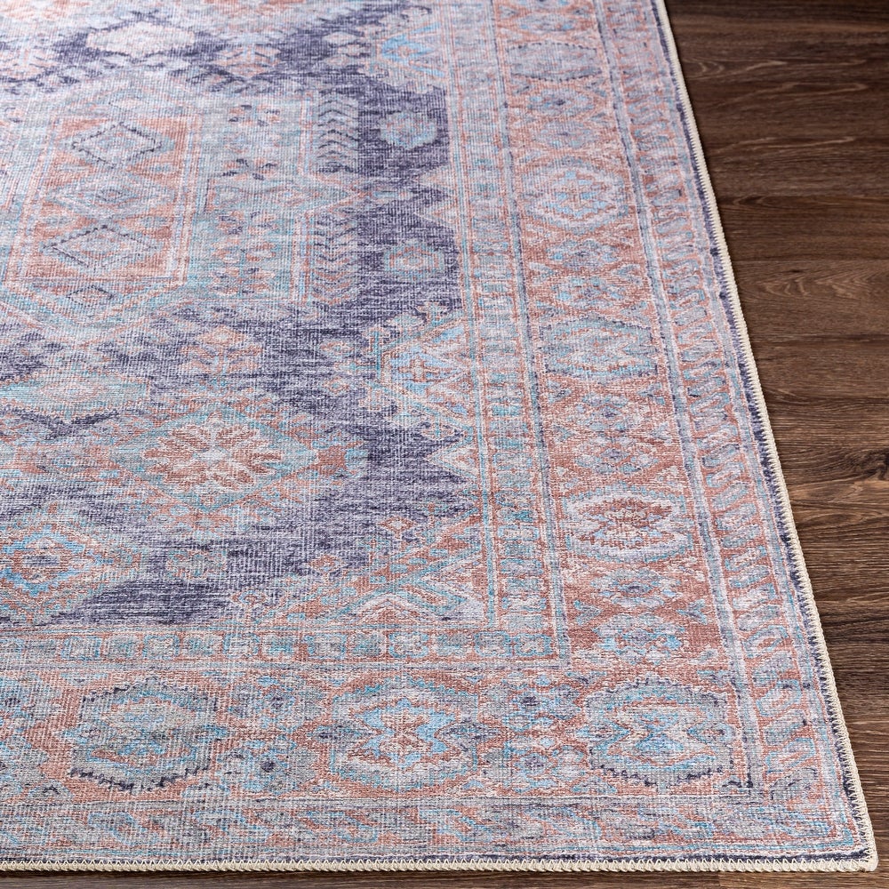 Vintage Global Printed Machine Washable Area Soft Rug