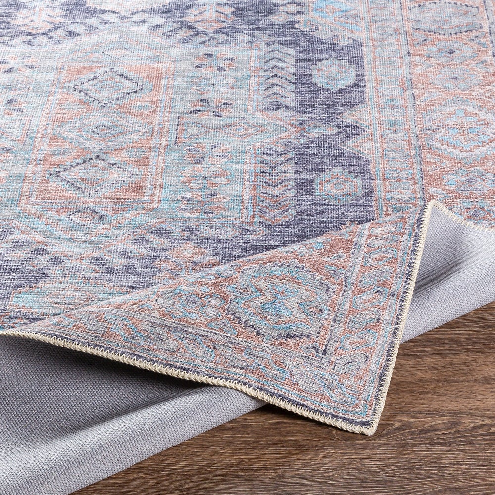 Vintage Global Printed Machine Washable Area Soft Rug