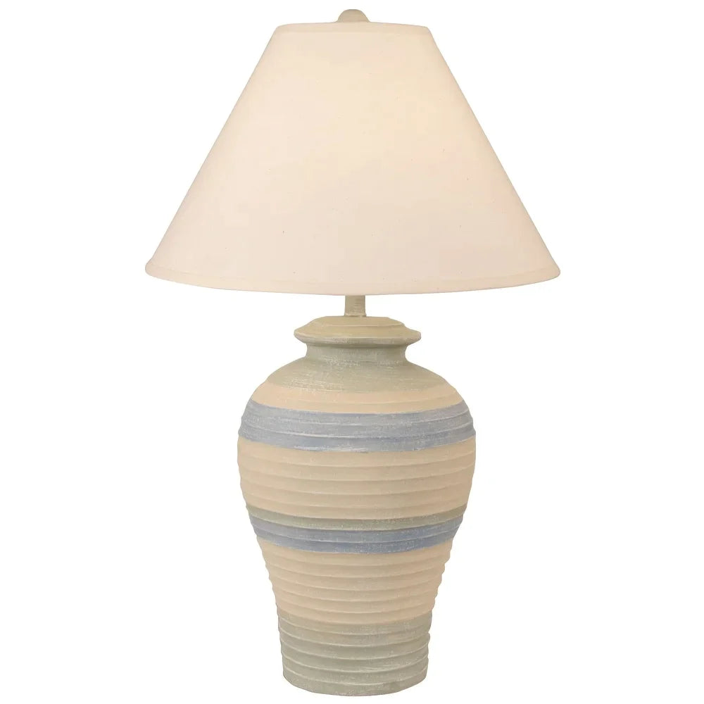 Coastal Ribbed Pottery Table Lamp