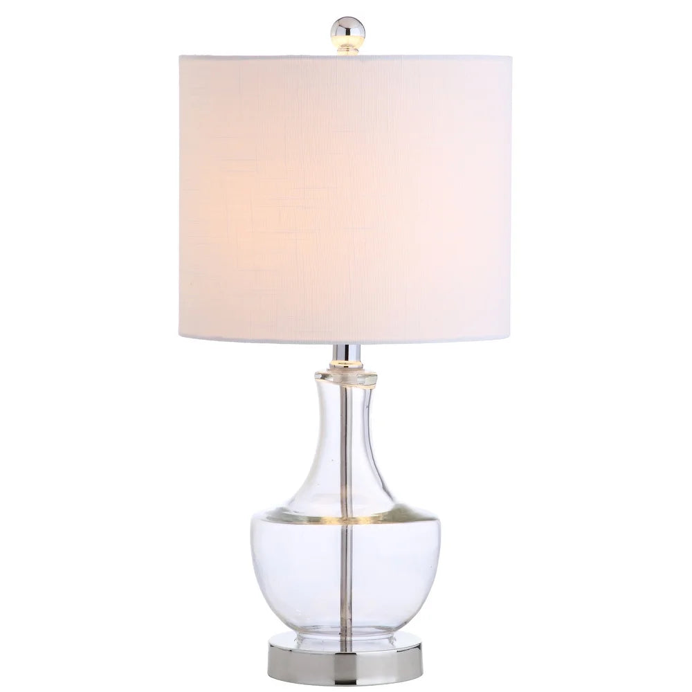 Colette 20" Mini Glass LED Table Lamp, Silver