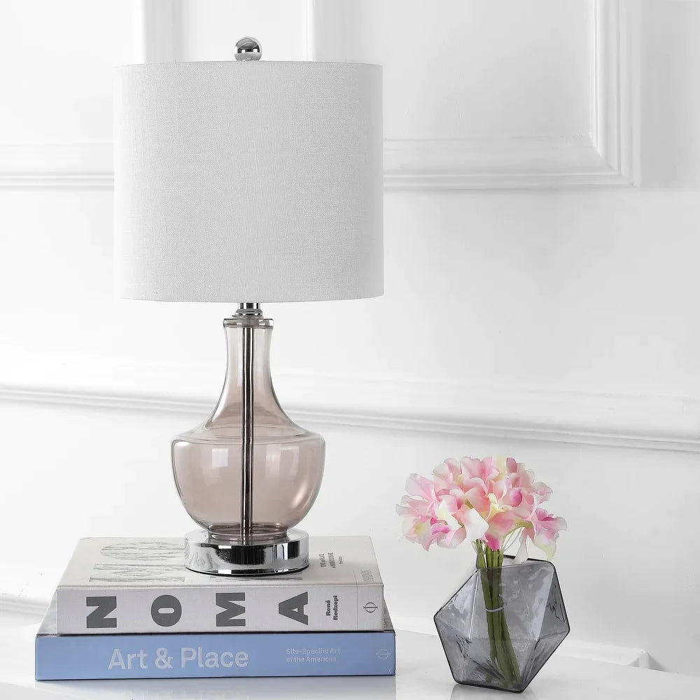 Colette 20" Mini Glass LED Table Lamp, Silver