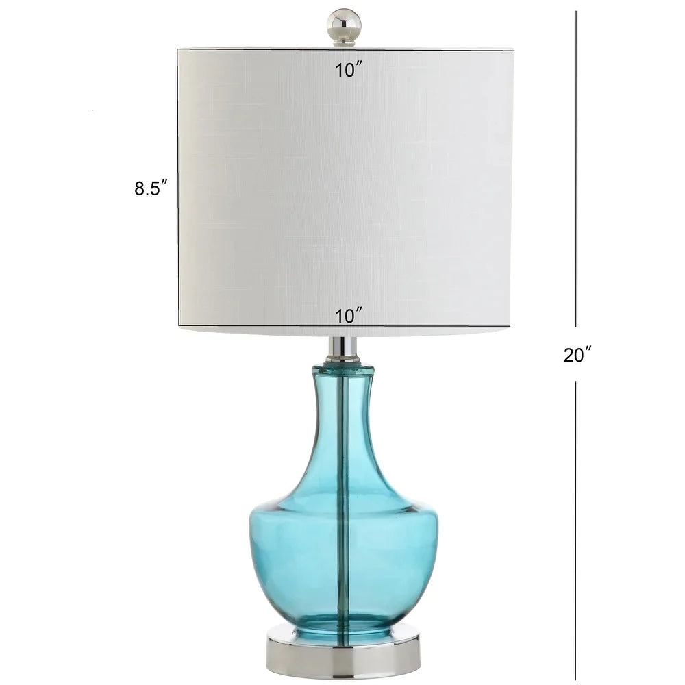 Colette 20" Mini Glass LED Table Lamp, Silver