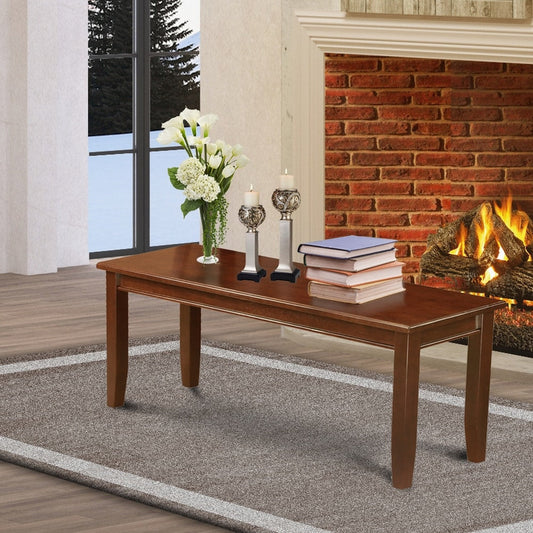East West Furniture Backless Dudley Single Dining Bench with Wood Seat (Finish Options)