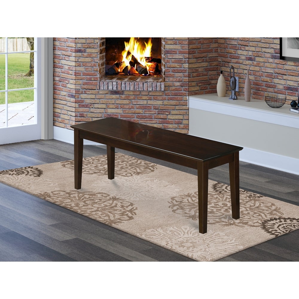 East West Furniture Lucien Wooden Seat Single Dining Bench (Finish Option)