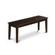 East West Furniture Lucien Wooden Seat Single Dining Bench (Finish Option)