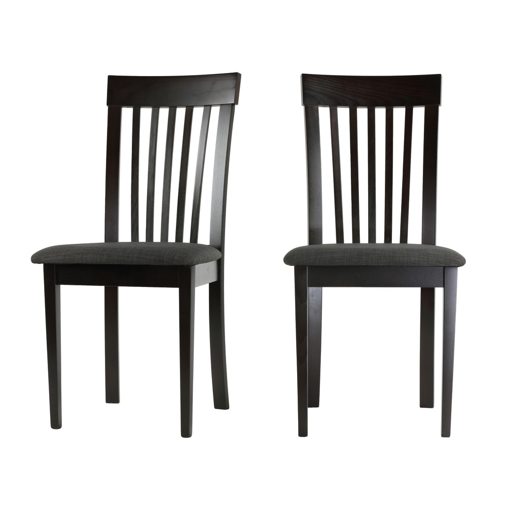 Cortesi Home Linnea Charcoal Fabric Wood Dining Chairs (Set of 2) - N/A