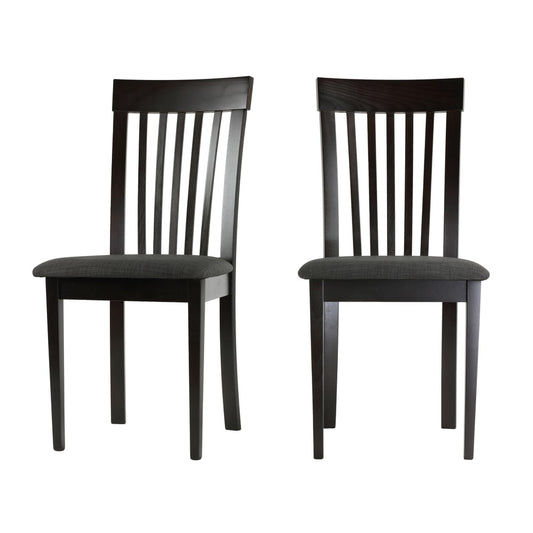 Cortesi Home Linnea Charcoal Fabric Wood Dining Chairs (Set of 2) - N/A
