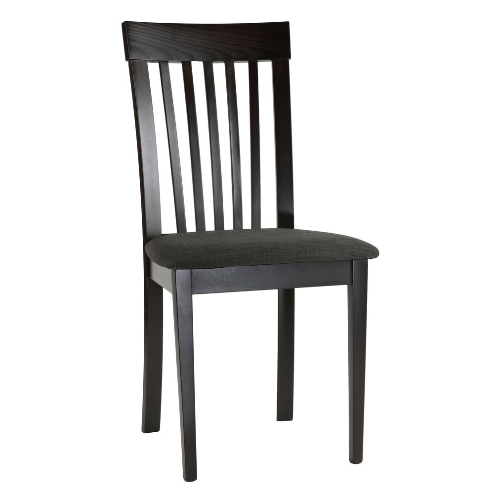 Cortesi Home Linnea Charcoal Fabric Wood Dining Chairs (Set of 2) - N/A