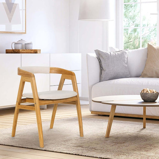 Costway Costway Leisure Bamboo Chair Dining Chair w/ Curved Back & - See Details
