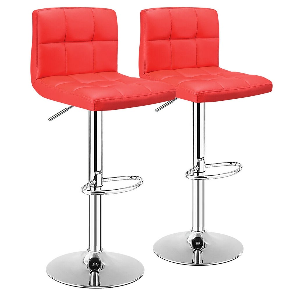 Costway Set of 2 Bar Stools Adjustable Swivel Kitchen Counter Bar