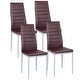 Costway Set of 4 PU Leather Dining Side Chairs Elegant Design Home