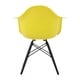 CozyBlock Scandinavian Light Yellow Molded Plastic Dining Arm Chair with Black Wood Eiffel Legs