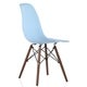 CozyBlock Shell Blue Molded Plastic Dining Side Chair with Dark Walnut Wood Eiffel Legs