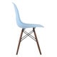 CozyBlock Shell Blue Molded Plastic Dining Side Chair with Dark Walnut Wood Eiffel Legs