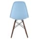 CozyBlock Shell Blue Molded Plastic Dining Side Chair with Dark Walnut Wood Eiffel Legs