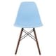 CozyBlock Shell Blue Molded Plastic Dining Side Chair with Dark Walnut Wood Eiffel Legs