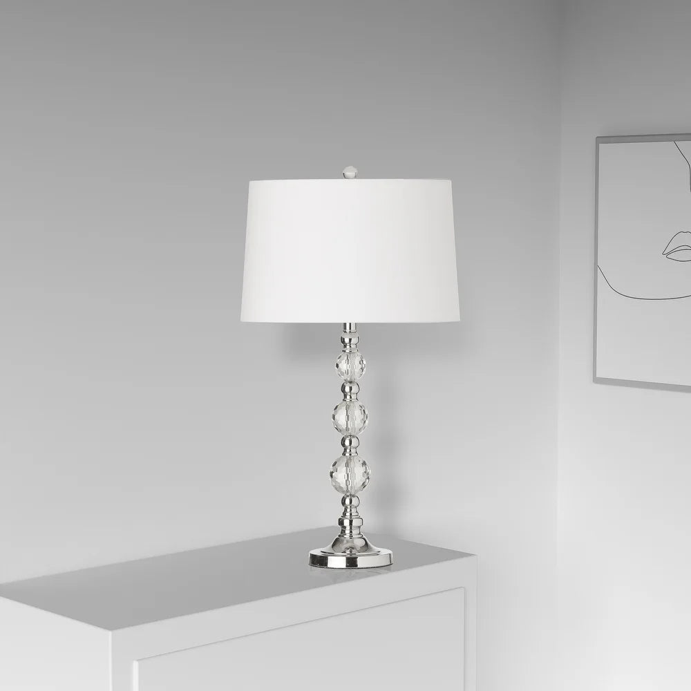 Dainolite 1-light Crystal Table Lamp in Polished Chrome Finish