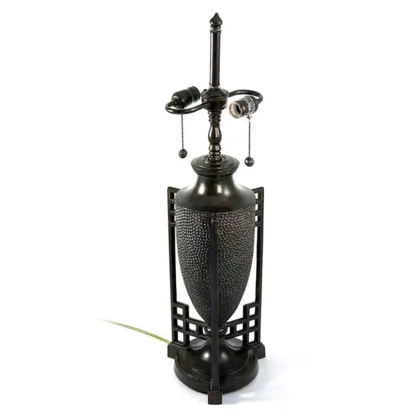31 H in. Fieldstone 2 Light Metal Lamp Base