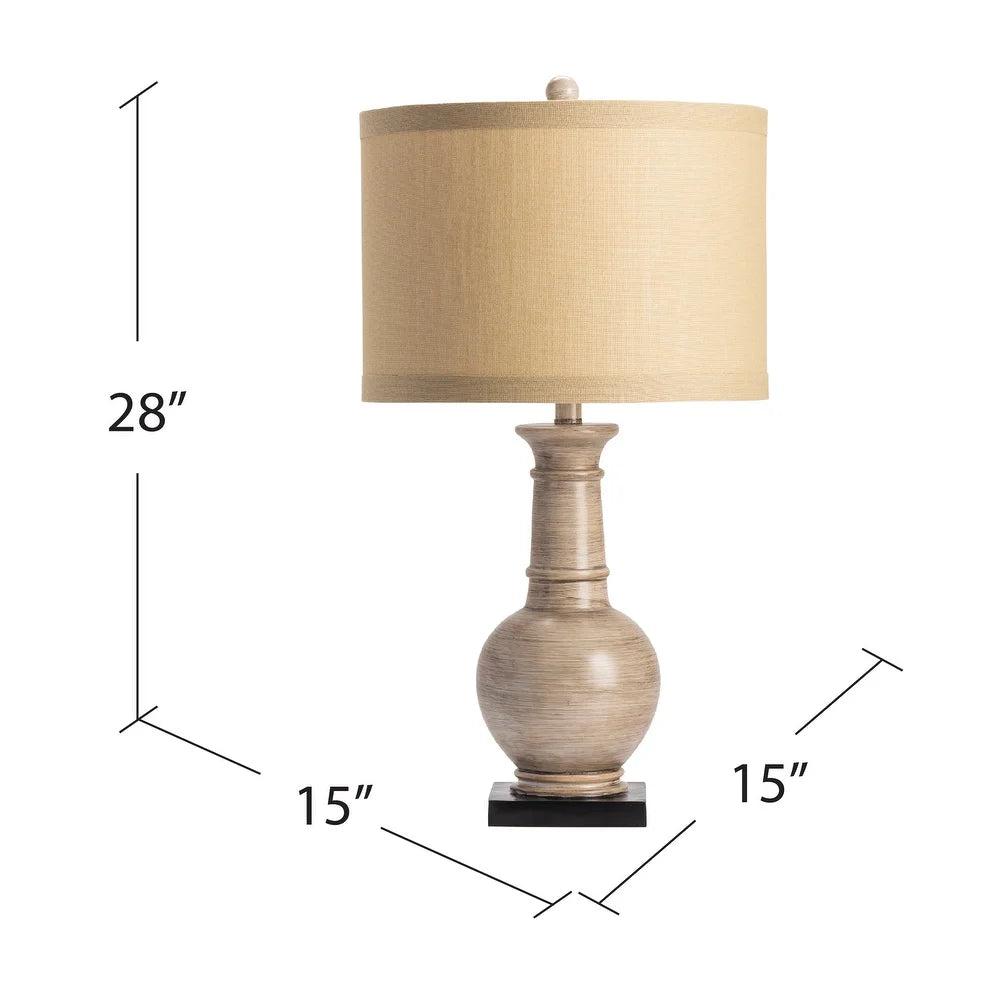 Darby Bronze Washed Wood 28"H Table Lamp - 28'' H x 15'' W x 15'' D