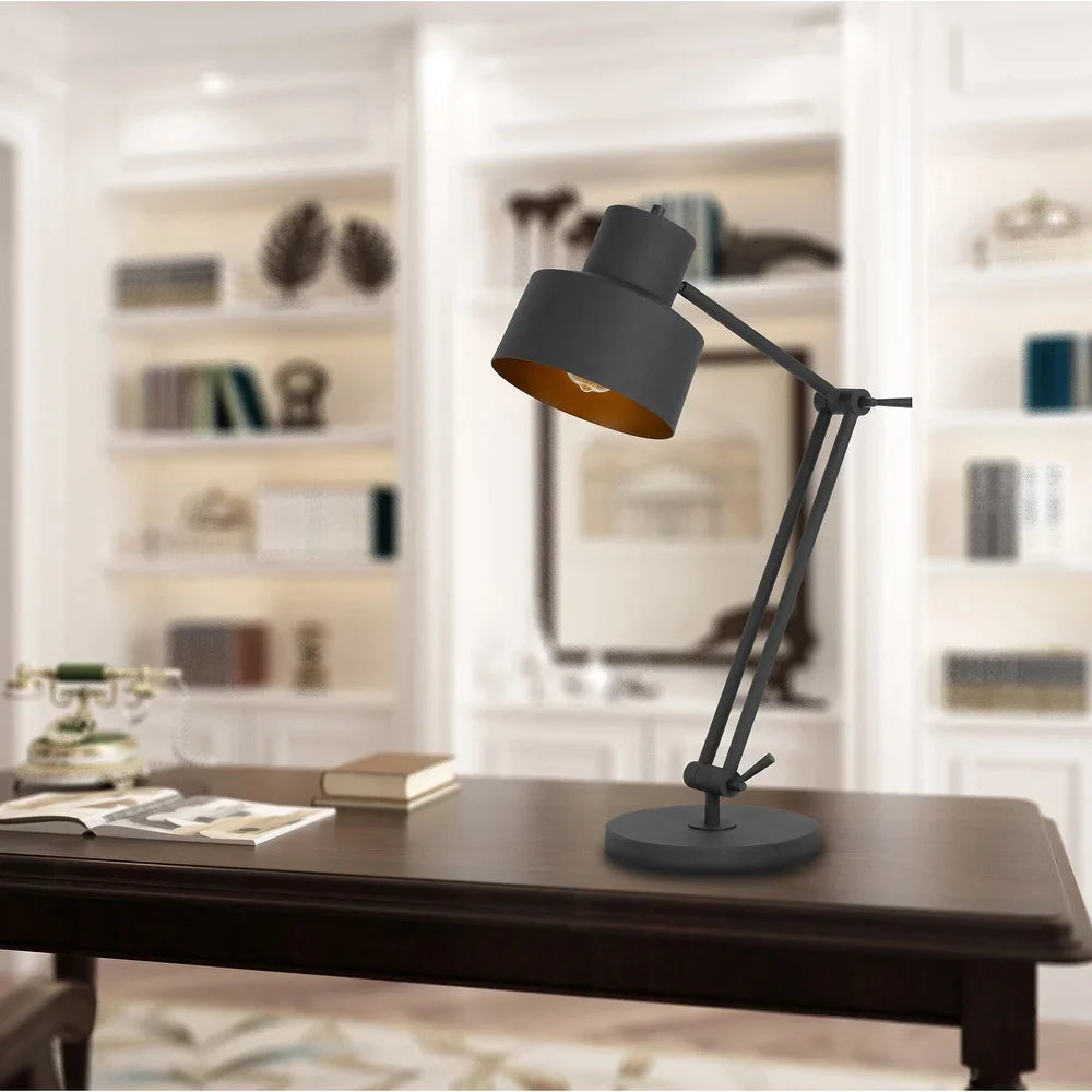 Davidson Matte Black Metal Table Lamp with Adjustable Arms