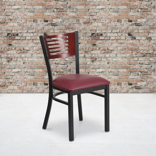 Decorative Slat Back Metal Restaurant Chair