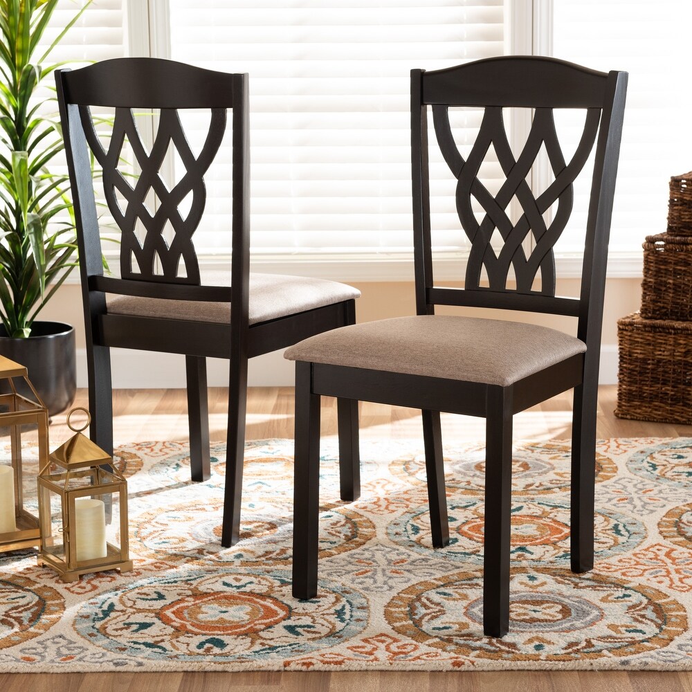 Delilah Modern and Contemporary 2-Piece Dining Chair Set - Beige Sand