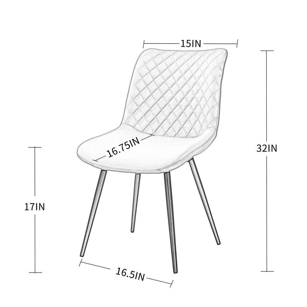 Diamond Lattice Decorative Modern PU Artificial Leather Dining Chairs