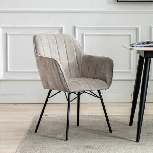 Dining Chairs, Modern Dining Room Chair Tufted Accent Chair with Metal Legs for Living Room(Beige)1pcs/ctn.