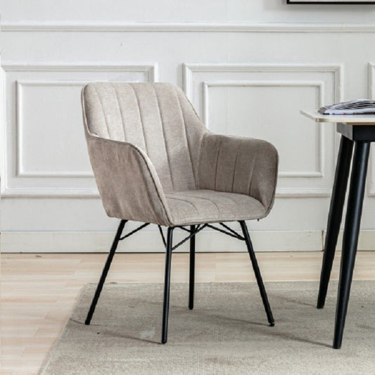 Dining Chairs, Modern Dining Room Chair Tufted Accent Chair with Metal Legs for Living Room(Beige)1pcs/ctn.